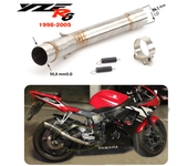 Motorcycle Link Middle Pipe Full System For YAMAHA YZF-R6 R6 1998-2005 Motorcycle Muffler Front Header Pipe