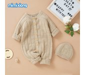 Baby-ropa Cálida para Bebé de 0 At 18M, Pelele de DOT para recién nasido, Niño y Niña, mono de manga Larga sombrero, vestidos de juguete y primavera