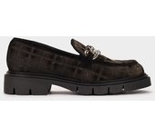 Pedro Miralles Mocasines de tejido estampado modelo SEOUL en tonos Negros. Hecho a mano en España.