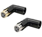 Adaptador de audio XLR de 3 pines (2 unidades) con conector macho a hembra ajustable (XLR de 90 grados) s2024121264