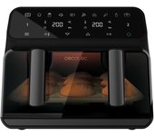 Freidora de Aire sin Aceite 9L Cecotec Cecofry Advance 9000 Window, dietética digital, con pared divisoria móvil, temperatura dual, ventana y tecnología PerfectCook
