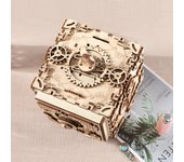 Hand-assembled mechanical password box DIY music box creative wooden music box birthday gift for girlfriend 3D