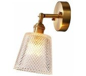 Lámpara de pared moderna Bola de vidrio de cobre Lámpara de pared de latón para restaurante Sala de estar Baño Espejo Faros Mesita de noche Lectura Sala de estar Decoración E27 Edison