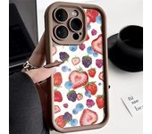 Strawberry Painted Case For iPhone 11 Cases iPhone 15 14 12 13 Pro Max X XR XS Max 7 8 14 Plus SE 2020 2022 Soft Silicone Cover