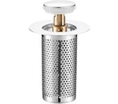 Universal Bathroom Sink Stopper Rust-Proof Brass Core Drain Filter with Hair Strainer Bathroom Sink Drain Stopper Replacement
