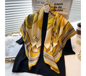Europe America Versatile Shawl Hijab Hairband Headband Neckerchief Shawl Bandanna 90X90cm Luxury Brand Flowers Print Silk Scarf
