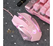 Ergonomic Wired Gaming Mouse 6 Buttons LED 2400 DPI USB Computer Gamer Mouse K3 Pink Gaming Mouse and mouse pads For PC Laptop