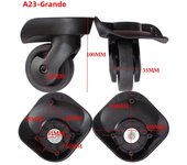 Wheels Replacement Luggage Double  Repair Trolley Suitcase Accessories Travel Spinner Aster Black Part A23