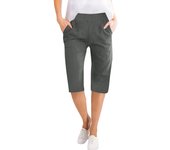 Womens Capris Cotton Linen Pants Drawstring Elastic Waist Pants Casual Cropped Trousers Daily Breeches Five Half Pants Pantalone