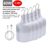 Usb Rechargeable Led Bulb Portable Camping Light Bulb Emergency Lighting Flashlight Lights Outdoor Picnics Hanging Tent Light