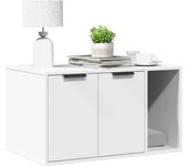 vidaXL Mueble arenero para gatos madera artisian 80x50x45 cm en color Roble/Marrón roble/Negro y más | almacenamiento funcional diseño moderno para baño dormitorio sala