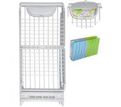 JARDIN202 - Tendedero Plegable con Ruedas de Resina con 21m de Tendido Clips para Perchas y Cierre de Seguridad Incluye Cajón para Pinzas