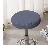 Bar Stool Cover Polar Fleece Round Chair Cover Removable Stool Slipcover Solid Seat Cushion Protector Washable Bar Stool