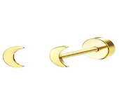 2Pcs Dainty Stainless Steel Flat Back Stud Earrings for Women, Trendy Cartilage Earrings Small Huggie Hoop Earrings Jewelry