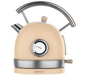 Cecotec Hervidor de Agua Eléctrico ThermoSense 420 Light Beige. 1,8 Litros de capacidad, 2200 W, Medidor de Temperatura