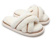 Zapatillas para Mujer-Zapatillas de Casa de sudadera acógeras Fluffy Furry Open Toe Casa Zapatos de Interior at Aire Libre Sl