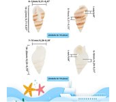 300pcs Seashell Beads 2 Styles Ocean Beach Spiral Shells Craft Sea Shells Charms with 1mm Hole for Jewelry Bracelet