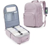 Mochila de Viaje Impermeable con Carga USB 14 Pulgadas Laptop Aprobada para Vuelo