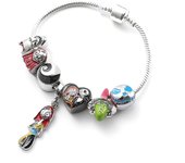 Disney The Nightmare Before Christmas Charms Bracelets Cute Jack Skellington Pendant Bangle Beads Bracelet for Women Jewelry