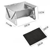 Outdoor Folding Barbecue Stove Stainless Steel Convenient Card Type Firewood Stove Mini Barbecue Rack Household Stove