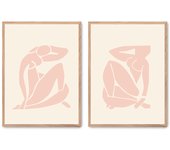 Set de 2 cuadros calidad premium con marco de madera - 30x40 cm o 50x70 cm - POSTER LAB