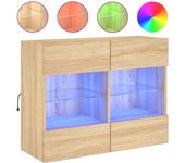 vidaXL Mueble TV de pared con luces LED 78,5x30x60,5 cm, Mueble de Salon, Mueble TV, Mueble TV salon, Mesa de TV, Mueble tele