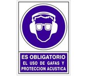 Señal 624 plast.345x245ob.gafa/p.acust es obligatorio uso gafas y prot.acustica