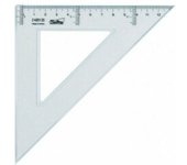 SAFTA - Escuadra 25 cm Material Duradero y Seguro - Escuadra Transparente Fácil Lectura y Uso - Escuadra 25cm Profesionales y Estudiantes