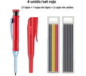 2.8mm Solid Carpenter Pencil with Pencil Cap, Deep Hole Mechanical Pencil with Built in Sharpener For Carpenter Woodworking