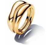 Anillo Pandora Combinable Forma Orgánica Dorado