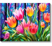 Art Flower Diamond Painting Tulip Full Diamond Mosaic Cross Stitch Kit Rose Bouquet Landscape House Handmade Decor Gift