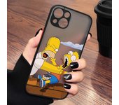 Cartoon Cute The Simpsons Phone Case For Apple iPhone 14 13 12 11 XS Mini Pro Max 8 7 XR X Matte Frosted Translucent