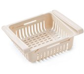 Caja de almacenamiento para nevera, refrigerador retráctil con cajón organizador, caja de almacenamiento para nevera, mantiene el refrigerador libre (blanco)