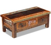 vidaXL Mesa de centro de madera maciza de mango 90x45x35 cm Marrón, Multicolor, Mesita de Salón o Comedor o Auxiliar Mesa de Café Meuble Salón