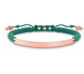 Thomas Sabo Love Bridge, Mujer, pulsera tortuga rosa, Plata de ley 925; baño de oro rosa de 18 quilates, Nailon, LBA0057-597-6
