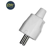 Clavija de Goma EDM 10/16A 250V T/TL IP44 4,8mm Blanca (Retractilada)
