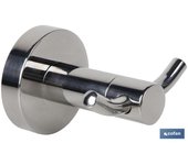 COFAN - Percha de baño para colgar ropa | Modelo Lagoa | En Acero Inoxidable 304 Brillo | Medidas 8 x 7 x 7 cm