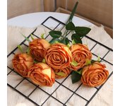 2 piezas de rosas artificiales, una rama de 7 ramos abiertos, tallos de rosas de imitación se utilizan para arreglos de boda, ramos de novia, decoración del hogar (blanco)