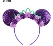 Disney Mickey Mouse Oor Hoofdbanden Frozen Elsa Anna Strik Pailletten Hoofdband Kids Party Cadeau Kinderen Diy Haaraccessoires