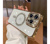 Fashion Glitter Diamond Clear Phone Case For iPhone 15 14 13 12 11 Pro Max 15 Plus Magnetic For Magsafe Wireless Charge Cover