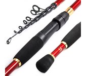 Sougayilang 1.8-2.4m Telescopic Fishing Rods Ultra light Spinning Casting Carbon Pole Fishing Accessories Lure Weight 10-30g