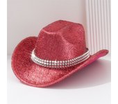A ladies western cowboy hat with shiny silver lace four seasons jazz hat for men to party in classic style