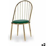 Gift Decor Silla Barras Verde Dorado Hierro 48 X 95,5 X 48 Cm (2 Unidades) - Cuidado de Cada Detalle