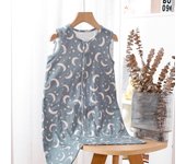 HappyFlute New Cute Print Two-Way Zipper Design Super Soft Bamboo Cotton Fabric Sleeveless Baby Summer Anti-kick Sleeping Bag