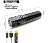 Super Bright Mini LED Flashlight USB Rechargeable Zoom Tactical Flashlight 3 Lighting Mode Outdoor Camping Fishing Torch
