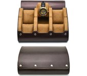 Watch Roll Case Organizer - PU Leather Watch Travel Case for Men and Women - 3 Watch Carrying Case and Display, Watch Organizer