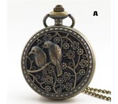 Vintage Pocket Watch With Chain Metal Hollow Carving Pattern Pendant Bow Watch Butterfly Flower Clock Gift For Man Business