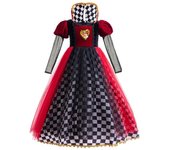 Kids The Red Queen Cosplay Dress Halloween Party Mother And Girl Family Matching Outfits Long Sleeve Sequin Princess Costume