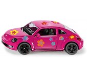Siku VW Escarabajo Rosa Coche de Juguete Metálico - Detalles Realistas - Escala 1:55