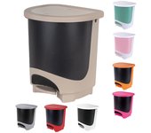 TIENDA EURASIA® Cubo de Basura para la Cocina - Cubo Basura con Pedal Capacidad para 30 Litros - Material Plastico Resistente - Variedad de Colores (Azul)